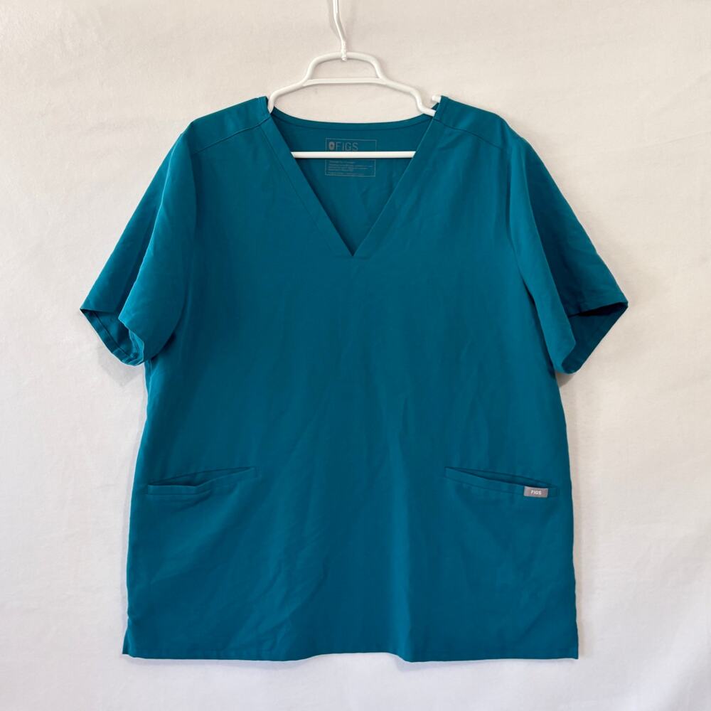 Figs Scrub Top Womens XXL Teal Blue